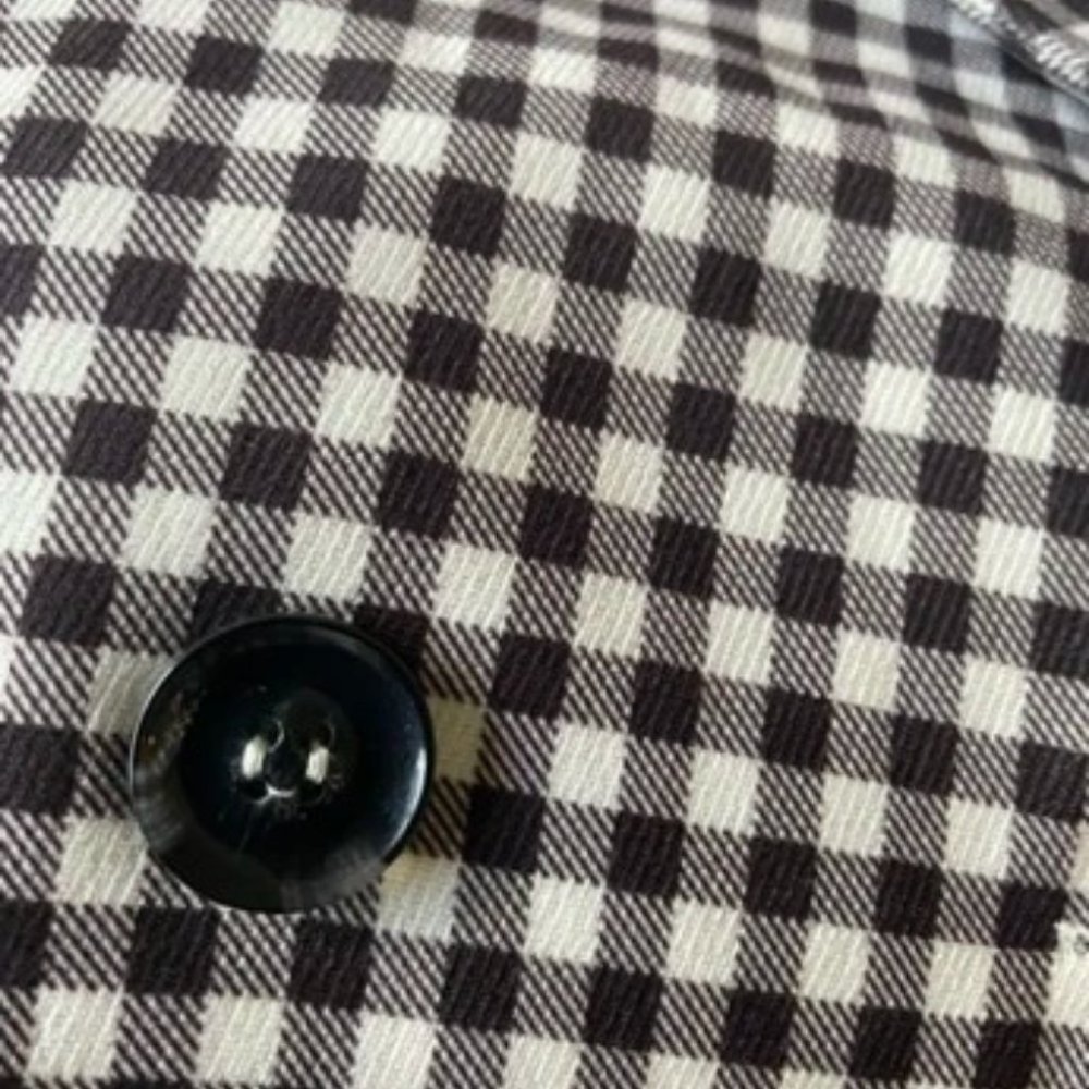 BLACK GINGHAM PRINT BLAZER CHIC CLASSY BUSINESS CASUAL STREETWEAR - Picture 11 of 12